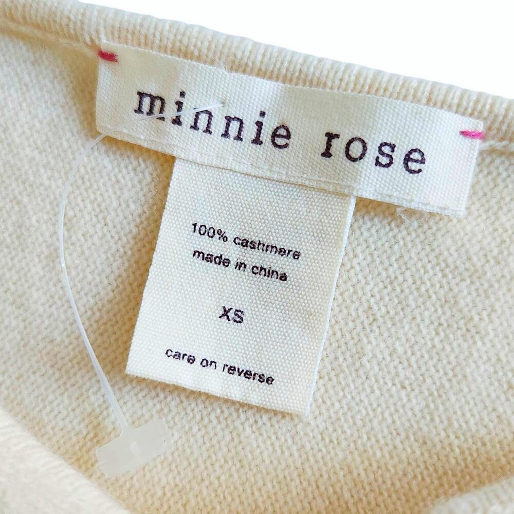MINNIE ROSE cashmere dolman boatneck wide sleeve sweater in cream Size XS - Picture 8 of 10